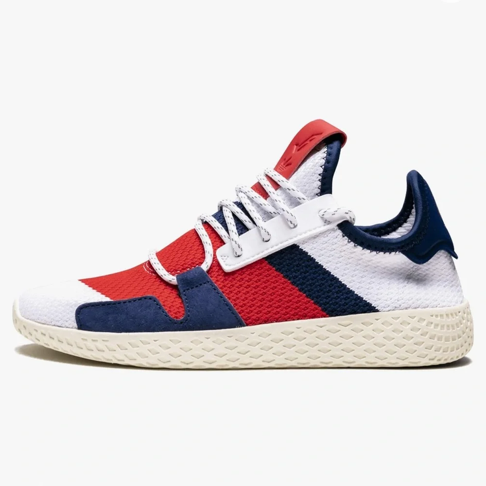 Adidas Tennis Hu V2 Pharrell x Billionaire Boys Club CLOUD‎ WHITE/SCARLET/BLUE 9